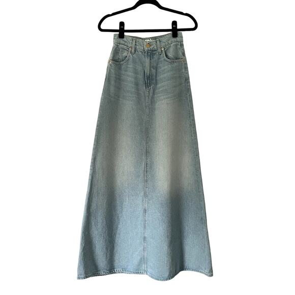 Mother Snacks Skirt The Sugar Cone Denim Maxi Sweet And Sour Light Wash Size 25 - Picture 2 of 13